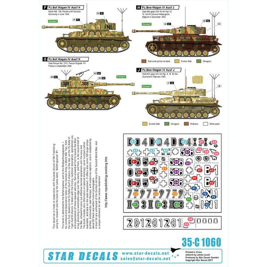 1:35 Befehlspanzer #4 Bef.PzKpfw IV Ausf F/G/H 35-C1060 Star Decals