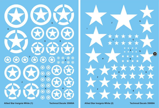 1:35 Allied Star Insignia White 35009 Techmod Decals
