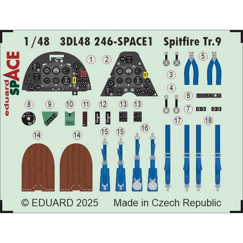 1:48 Spitfire Tr.9 SPACE for Airfix 3DL48246 Eduard