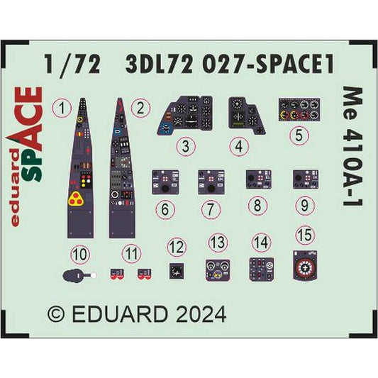 1:72 Me 410A-1 SPACE Detail Set for Airfix 3DL72027 Eduard