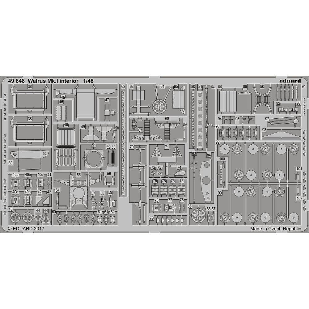 1:48 Supermarine Walrus Mk.I - PE Interior for Airfix 49848 Eduard