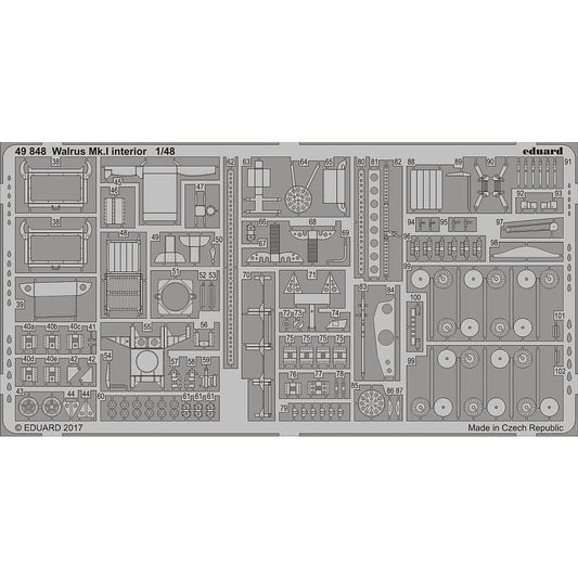 1:48 Supermarine Walrus Mk.I - PE Interior for Airfix 49848 Eduard