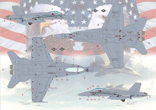 1:72 Blue Diamonds F-18 Hornet Part 1 72-044 Print Scale