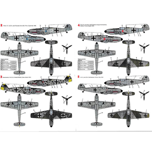 1:72 Messerschmitt Bf-109E-3 Decals 72077 Techmod