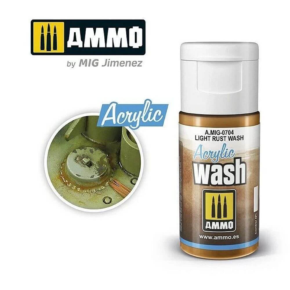 15ml ACRYLIC WASH Light Rust Wash A.MIG-0704 Ammo