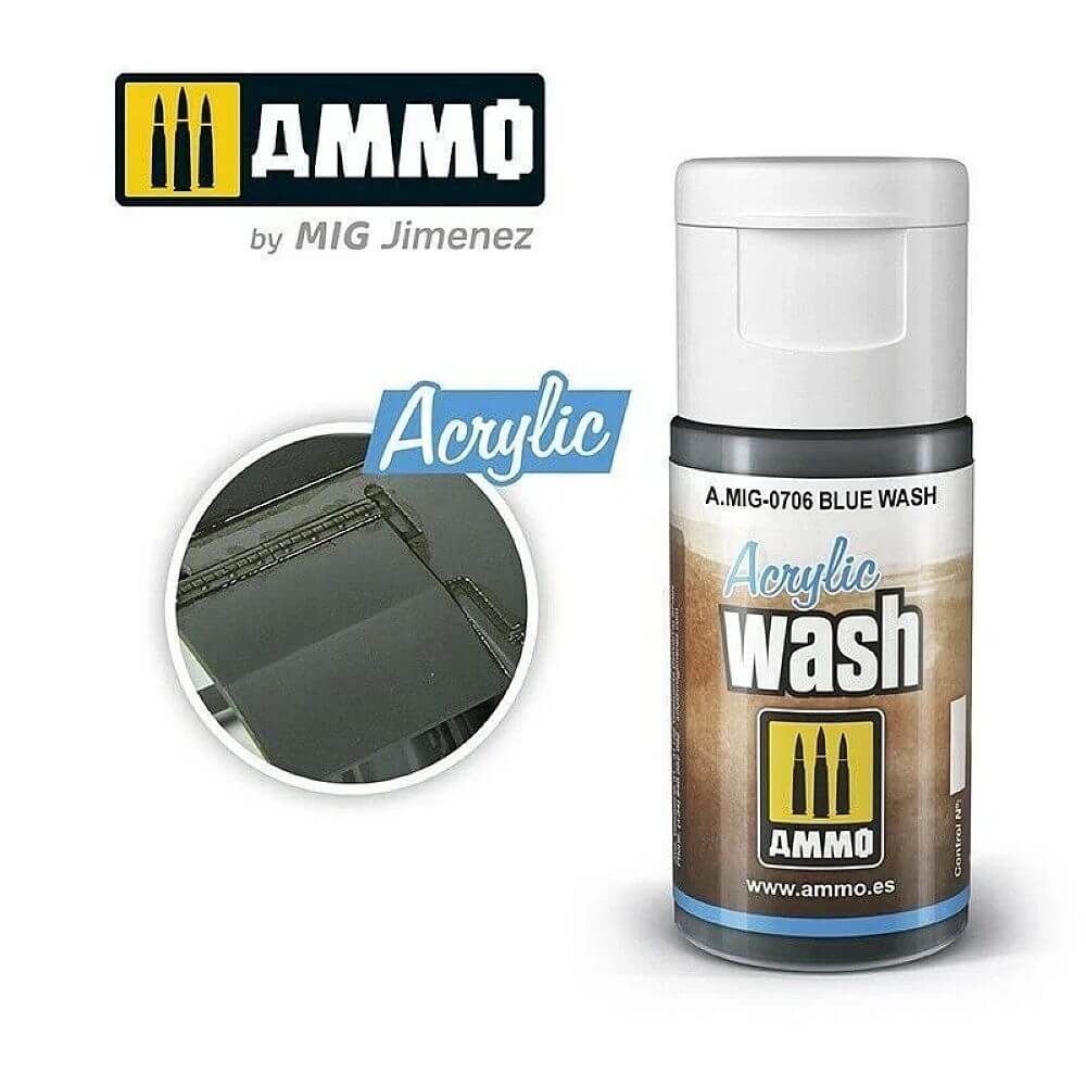15ml ACRYLIC WASH Blue Wash A.MIG-0706 Ammo