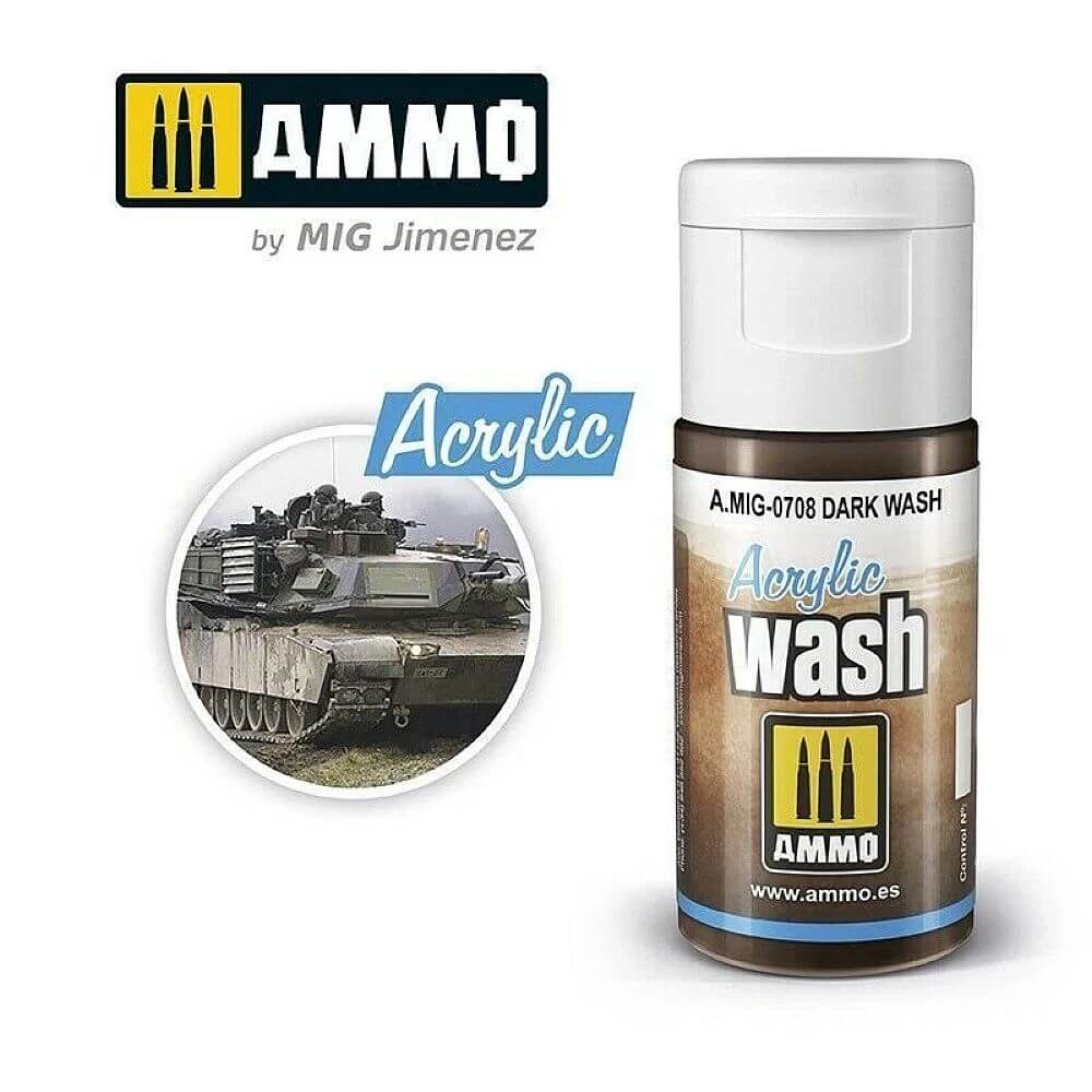 15ml ACRYLIC WASH Dark Wash A.MIG-0708 Ammo