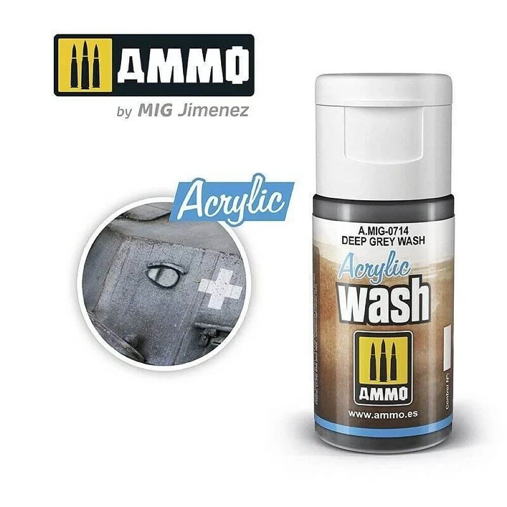 15ml ACRYLIC WASH Deep Grey Wash A.MIG-0714 Ammo