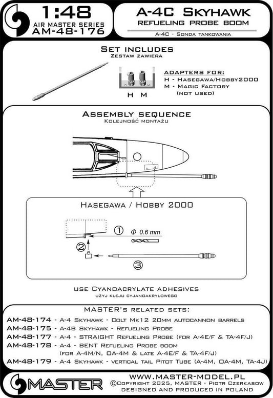 1:48 A-4C Skyhawk - refuelling probe boom AM-48-176 Master