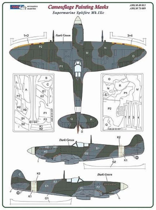 1:72 Spitfire Mk.IXc Camouflage Masking Set AMLM73009 AML