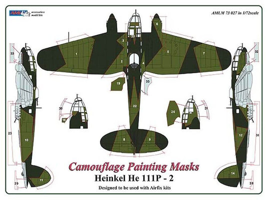 1:72 Heinkel He 111P-2 Camouflage Masking Set AMLM73027 AML