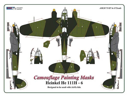 1:72 Heinkel He 111H-6 Camouflage Masking Set AMLM73037 AML