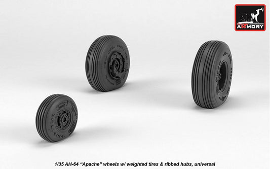 Armory AW35305 AH-64 Apache wheels w/ weighted tires, ribbed hubs Kangnam 1:35