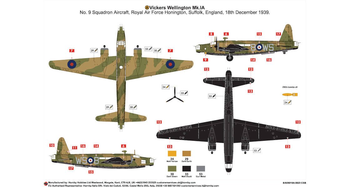 1:72 Vickers Wellington Mk.IA/C A08019A Airfix
