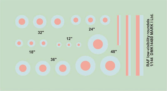 1:144 RAF Low-vis roundels DMK14480 Mark I Decals