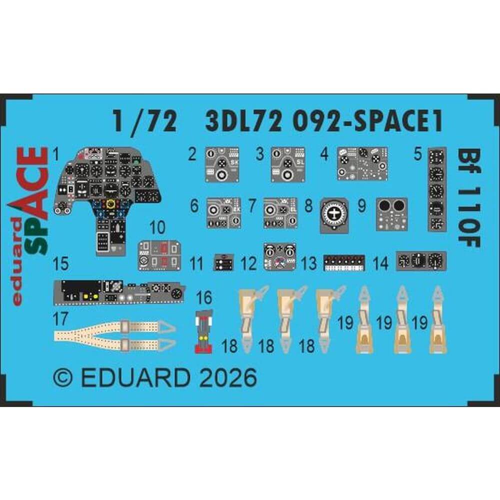 1:72 Messerschmitt Bf-110F SPACE for Eduard 3DL72092 Eduard