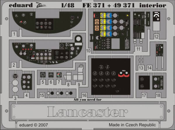 1:48 Lancaster Interior Photo Etched Set for Tamiya 49371 Eduard