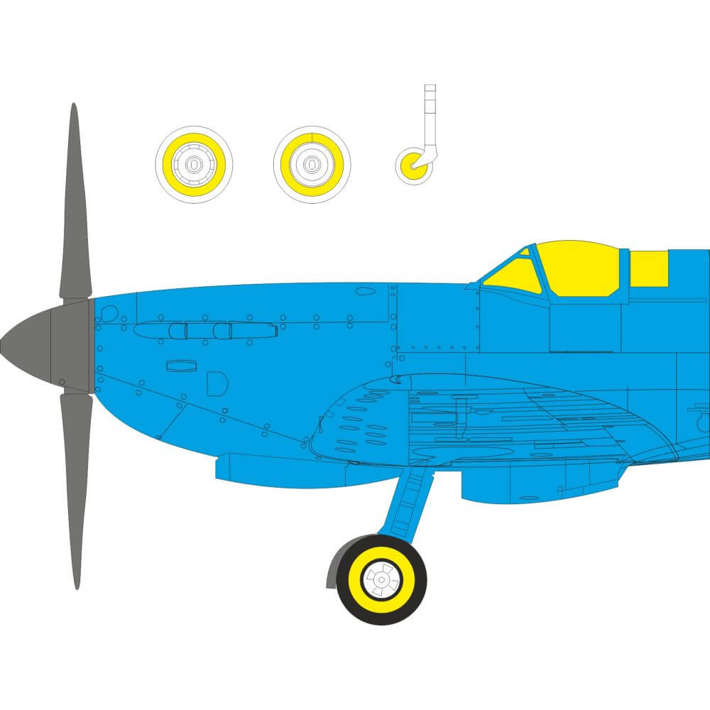 1:48 Supermarine Spitfire Mk.IXe TFace Masking Set for Airfix EX1160 Eduard