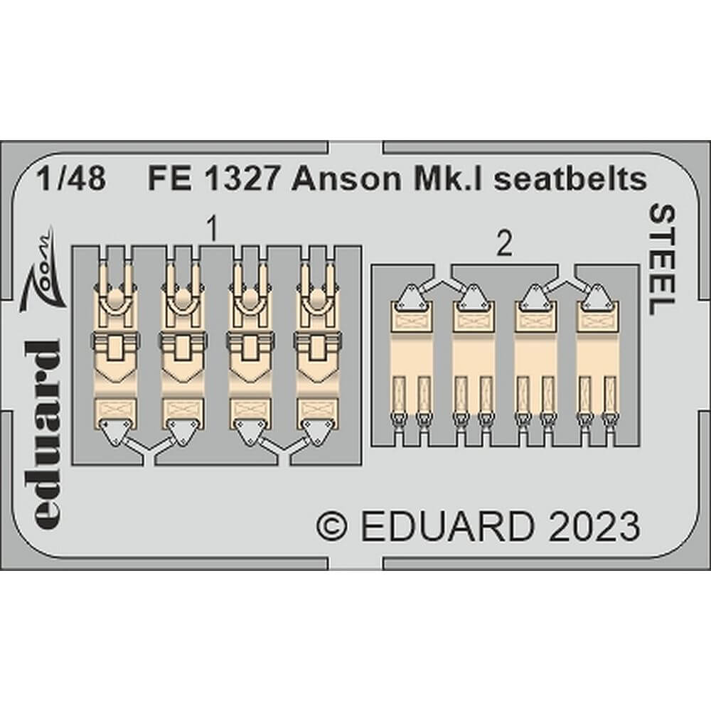 Eduard FE1327 Avro Anson Mk.I seatbelts STEEL for Airfix 1/48