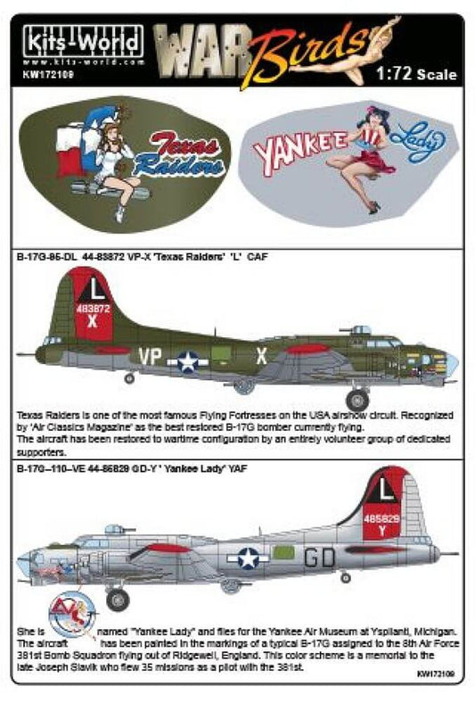 1:72 War Birds B-17G Flying Fortress Texas Raiders KW172109 Kits-World