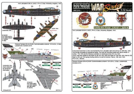 1:72 Lancaster PH-H - Tornado GR.4 1915 -2014 KW172121 Kits-World