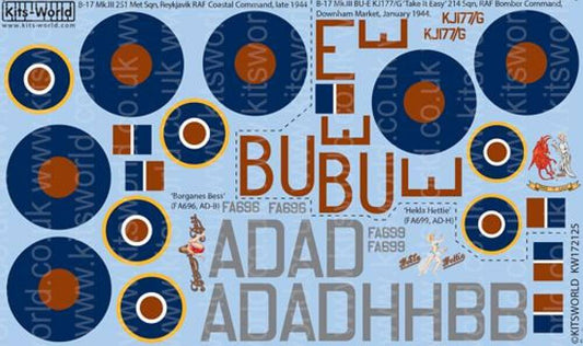 1:72 RAF B-17 Flying Fortress Mk.II/III KW172125 Kits-World