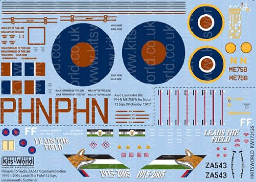 1:72 Avro Lancaster B.III / Panavia Tornado Gr.4 KW172126 Kits-World