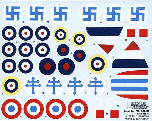 1:48 Lysander Mk.I, II and III LDS 48004 L Decals Studio