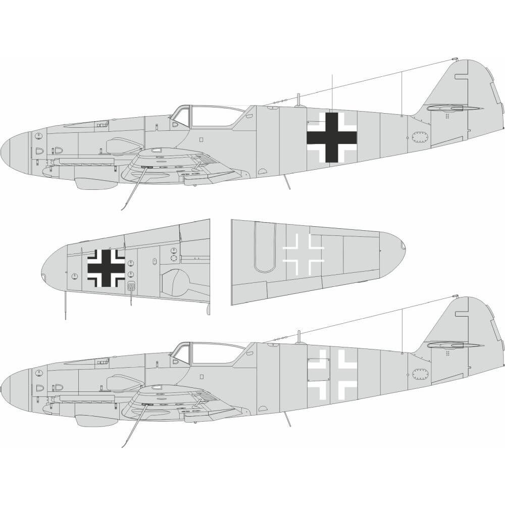 1:24 Messerschmitt Bf-109 G-5 / G-6 - National Insignia for Airfix LX011 Eduard