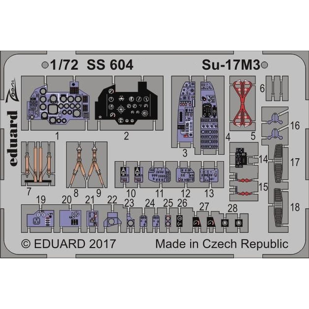 1:72 Sukhoi Su-17M3 Photo Etched 'Zoom' set for Modelsvit SS604 Eduard