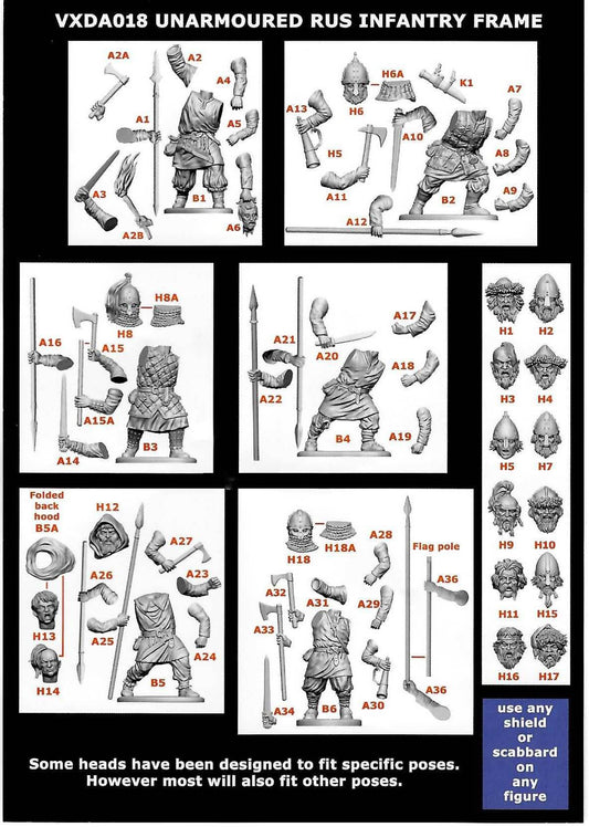 28mm Unarmoured Rus Infantry Single Sprue Victrix
