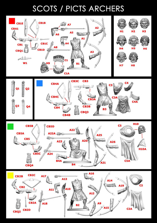 28mm Scots / Picts Archers & Crossbowmen Sprue Victrix