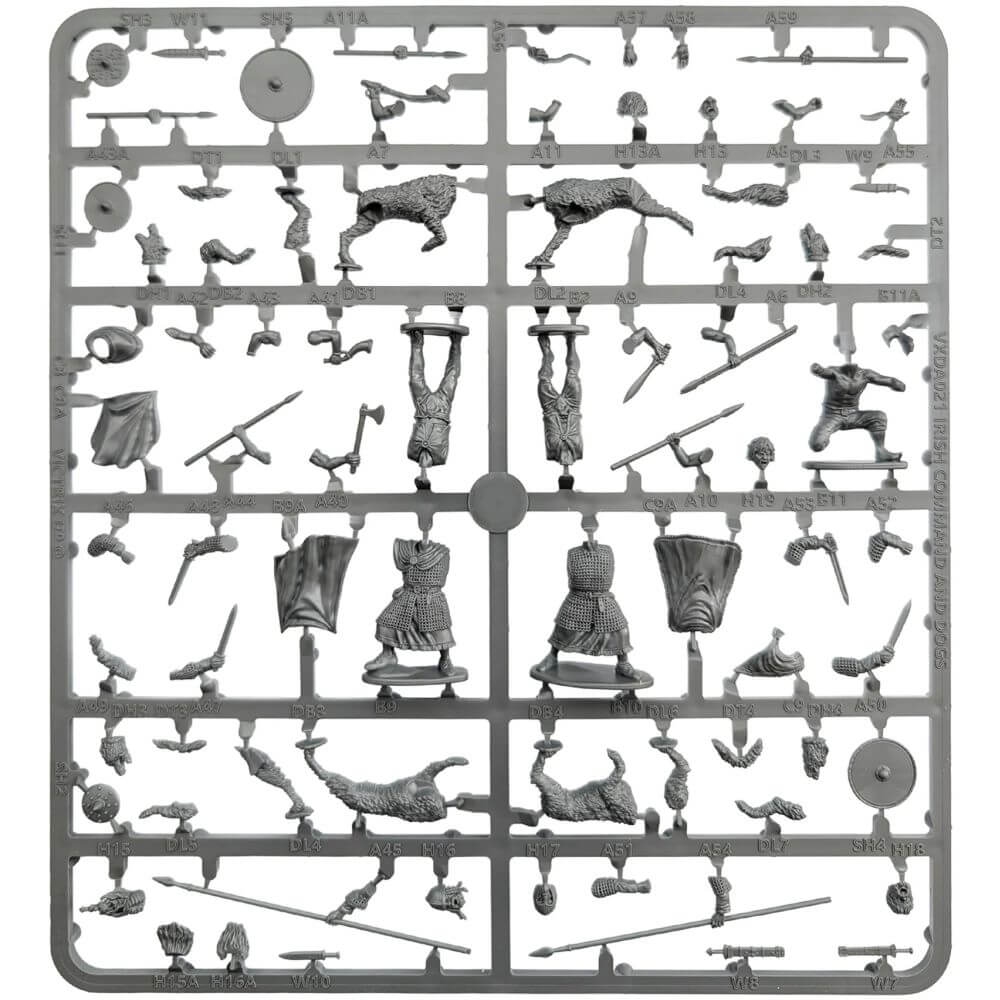 28mm Dark Age Irish Warriors & Dogs Command Sprue Victrix