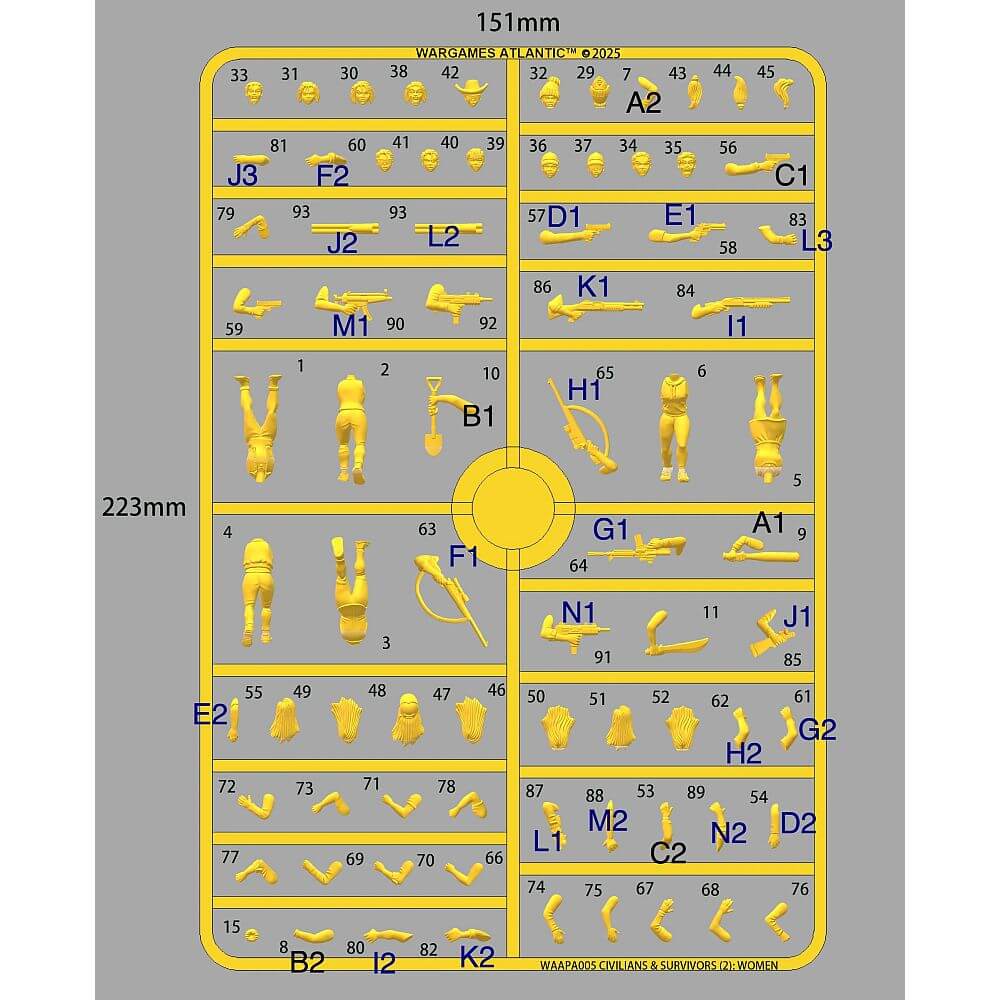 28mm Civilians & Survivors (2): Women Sprue Wargames Atlantic