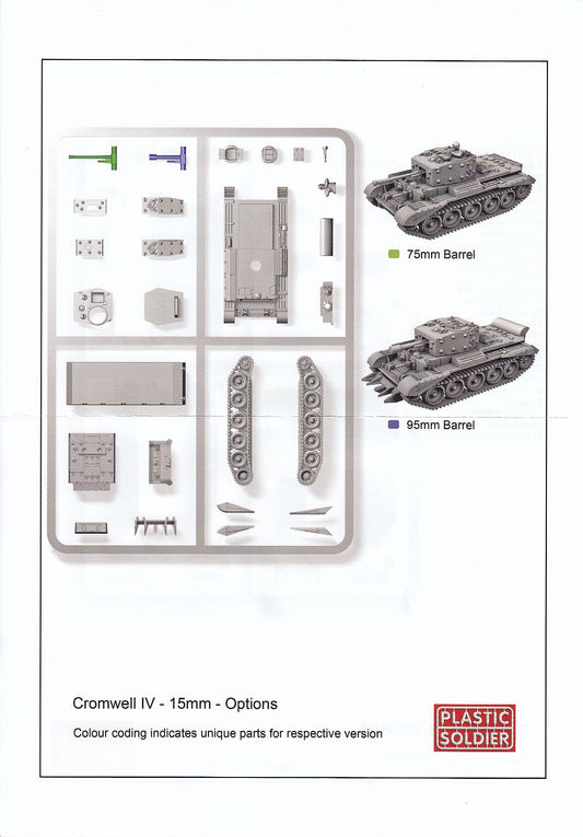1:72 British Cromwell Tank Sprue Plastic Soldier Company
