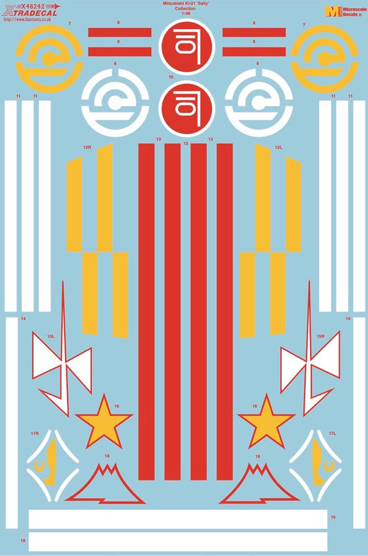 1:48 Mitsubishi KI-21 'Sally' Collection Decals Xtradecal X48242