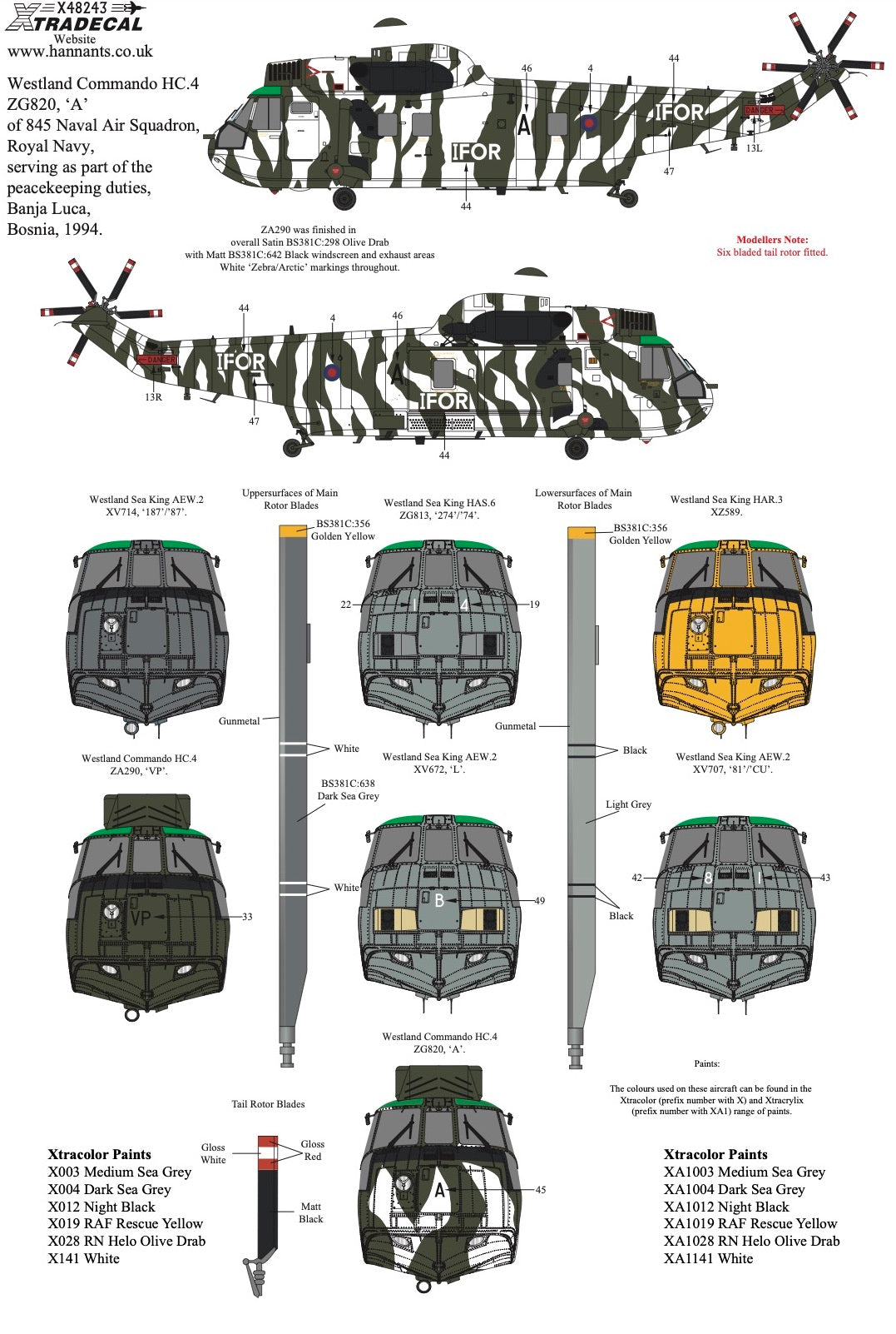 1:48 Westland Sea King Collection Pt1 X48243 Xtradecal