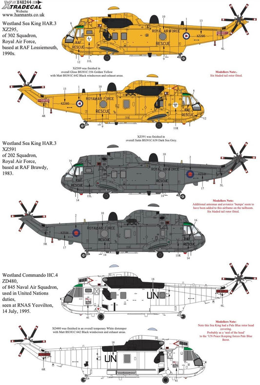 1:48 Westland Sea King Collection Pt2 X48244 Xtradecal