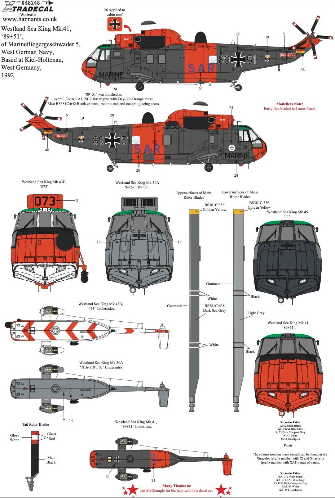 1:48 Westland Sea King Collection Pt6 X48248 Xtradecal