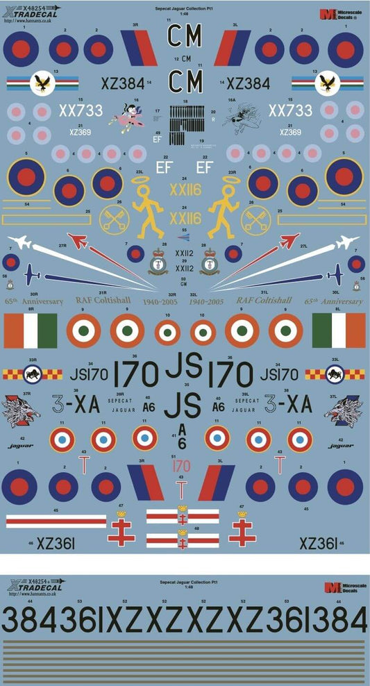 1:48 Sepecat Jaguar Collection Pt1 Decals X48254 Xtradecal