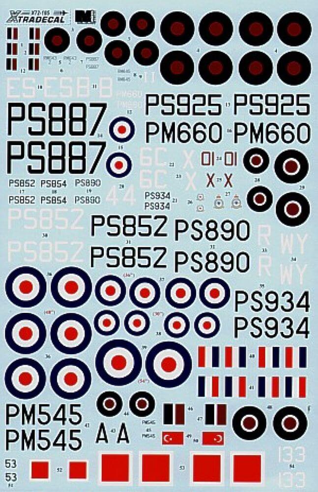 1:72 Supermarine Spitfire PR Mk.XIX Decals X72105 Xtradecal