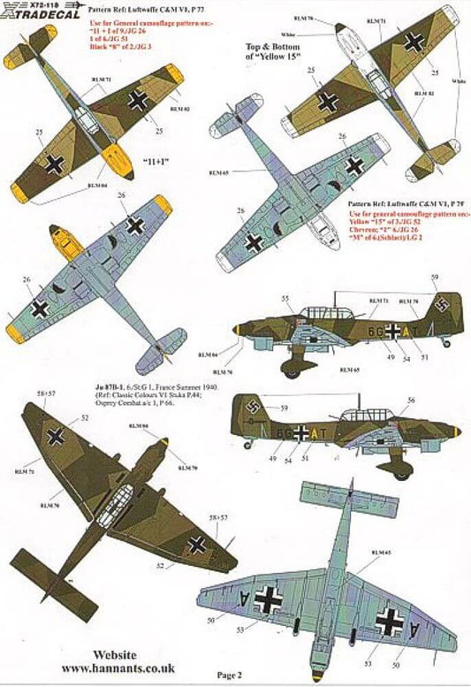1:72 Battle of Britain 70th Anniversary 2010 Luftwaffe X72118 Xtradecal