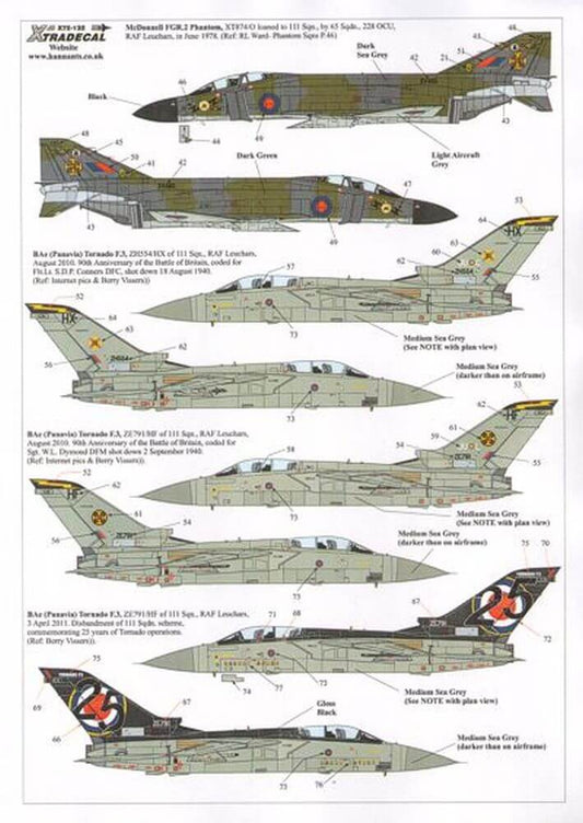 1:72 RAF History of 111 Squadron 1918-2011 Decals X72132 Xtradecal