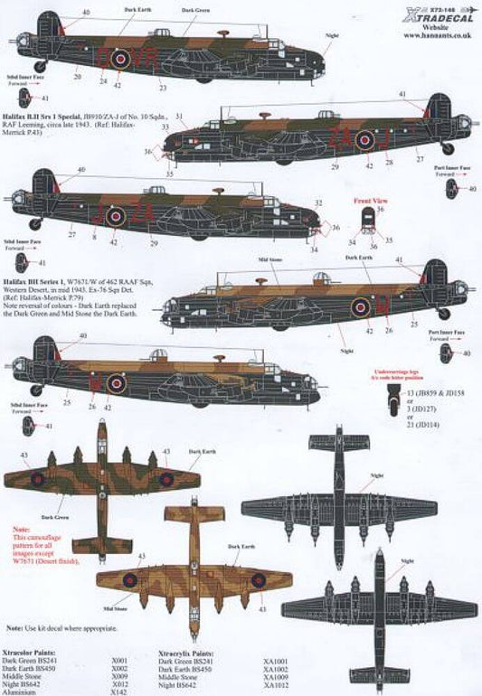 1:72 Handley-Page Halifax B.II/B.II Series 1A X72146 Xtradecal