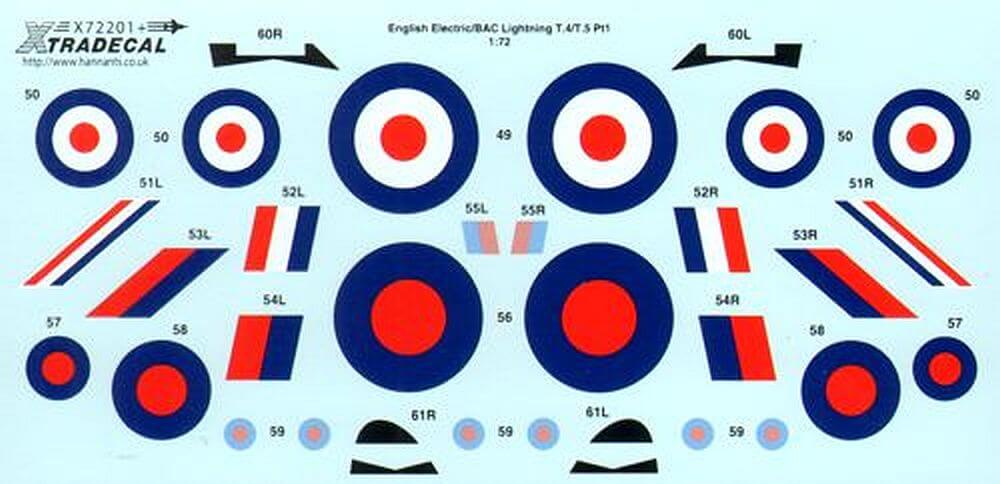1:72 EE/BAC Lightning T.4/T.5 Part 2 X72201 Xtradecal