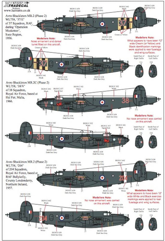 Avro Shackleton MR.2 Pt 2 Decals X72237 Xtradecal