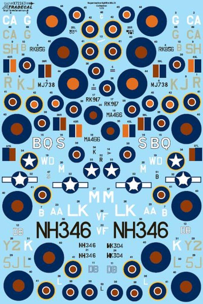 1:72 Supermarine Spitfire Mk.IX Collection Decals X72263 Xtradecal
