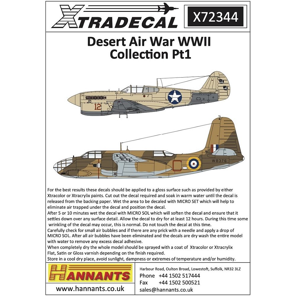Xtradecal X72344 Desert Air War WWII Collection Pt1 1/72
