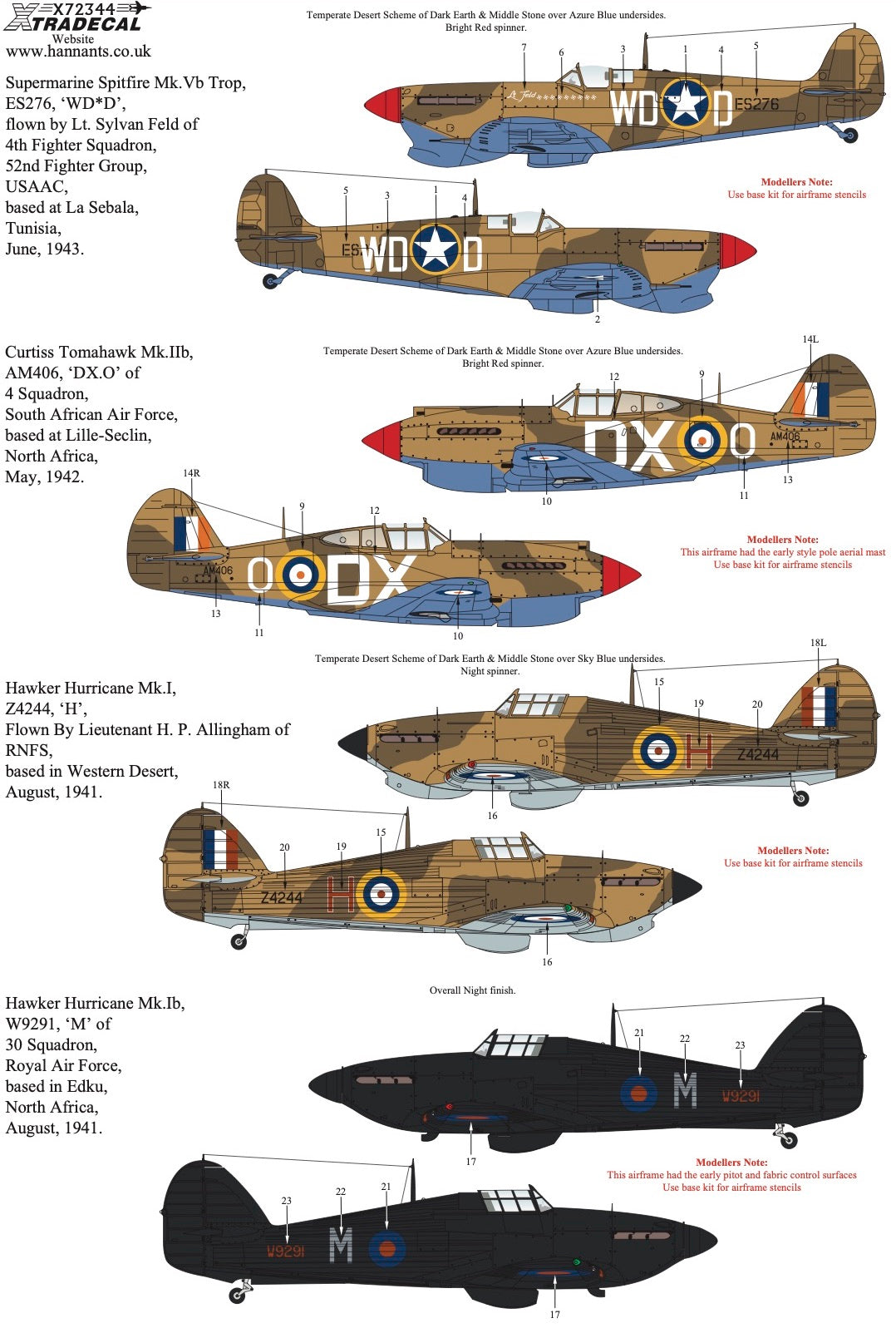 Xtradecal X72344 Desert Air War WWII Collection Pt1 1/72
