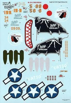 EagleCals #145 1/48 B-25 J Mitchell 345th BG Air Apaches Model Decals - SGS Model Store